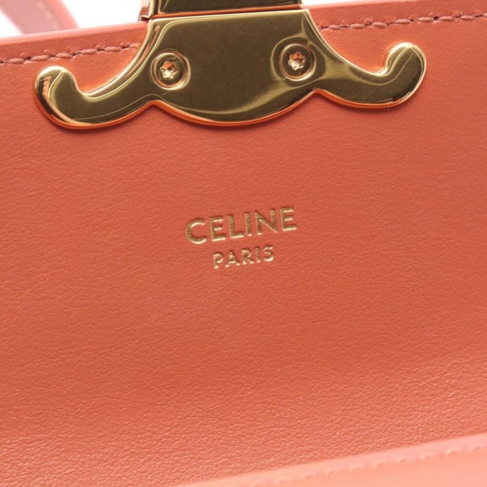 Celine Mini Claude Shoulder Bag Leather Orange - Picture 4 of 5